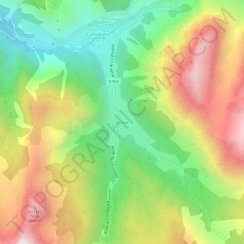 Mapa topográfico Le Laus, altitude, relevo
