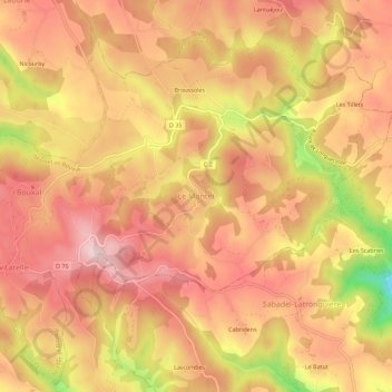 Mapa topográfico Le Montet, altitude, relevo