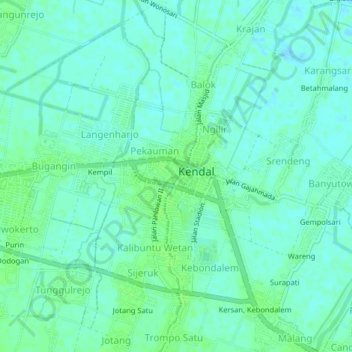 Mapa topográfico Pegulon, altitude, relevo