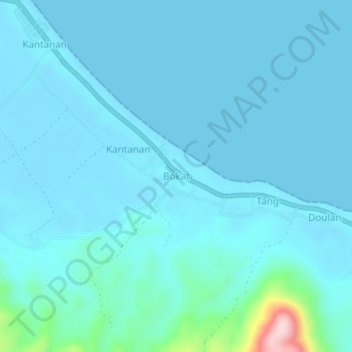 Mapa topográfico Bokat, altitude, relevo