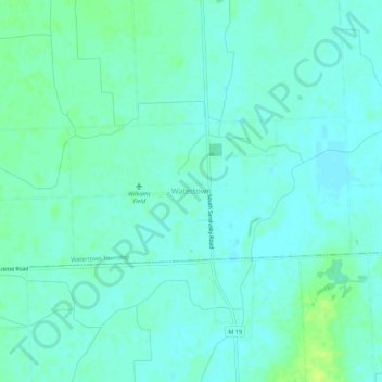 Mapa topográfico Watertown, altitude, relevo
