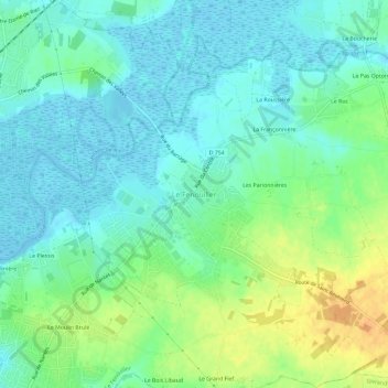 Mapa topográfico Le Fenouiller, altitude, relevo