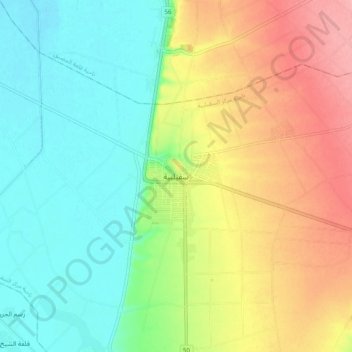 Mapa topográfico As-Suqailabiya, altitude, relevo