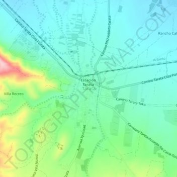 Mapa topográfico Tarata, altitude, relevo