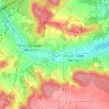 Mapa topográfico Levimpont, altitude, relevo