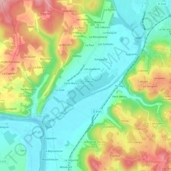 Mapa topográfico La Vitrolle, altitude, relevo