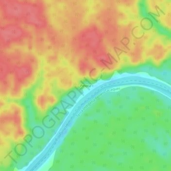 Mapa topográfico Pelota, altitude, relevo