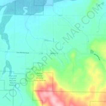 Mapa topográfico Epsilon, altitude, relevo