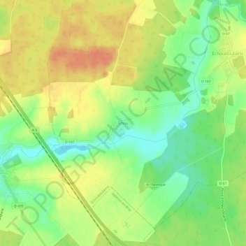Mapa topográfico Echou, altitude, relevo