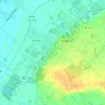 Mapa topográfico Le Bas Pommereau, altitude, relevo