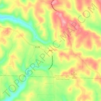Mapa topográfico Peoli, altitude, relevo