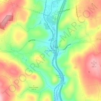 Mapa topográfico East Litchfield, altitude, relevo