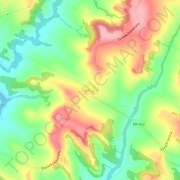 Mapa topográfico São Luiz, altitude, relevo