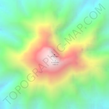 Mapa topográfico Ili Mandiri, altitude, relevo
