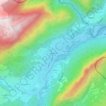Mapa topográfico Niederland, altitude, relevo
