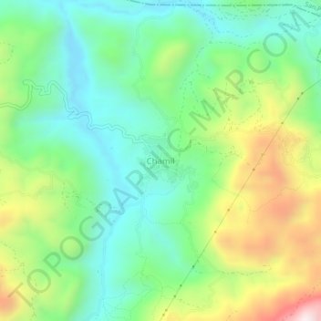 Mapa topográfico Chamil, altitude, relevo