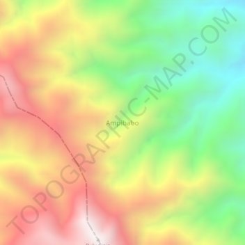 Mapa topográfico Ampibabo, altitude, relevo