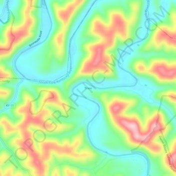 Mapa topográfico Trixie, altitude, relevo