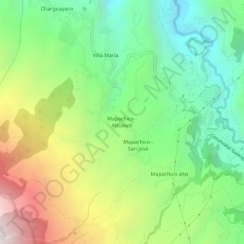 Mapa topográfico MAPACHICO - ATICANCE, altitude, relevo