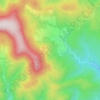 Mapa topográfico Schwyz, altitude, relevo