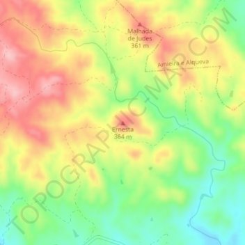Mapa topográfico Ernesta, altitude, relevo