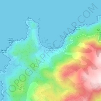 Mapa topográfico Campomoro, altitude, relevo