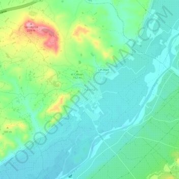 Mapa topográfico Aitona, altitude, relevo