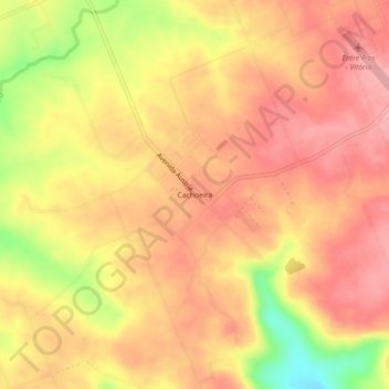 Mapa topográfico Cachoeira, altitude, relevo