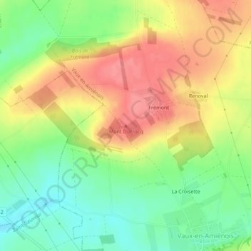 Mapa topográfico Mont Ducrocq, altitude, relevo