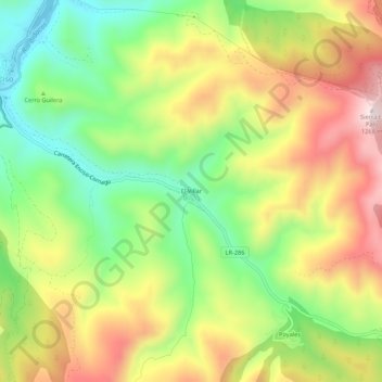 Mapa topográfico El Villar, altitude, relevo