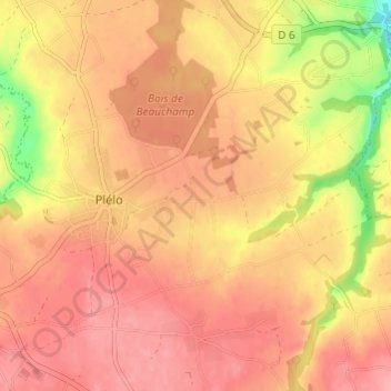 Mapa topográfico Les Tronchets, altitude, relevo