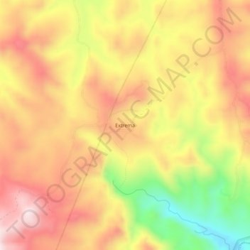 Mapa topográfico Extrema, altitude, relevo