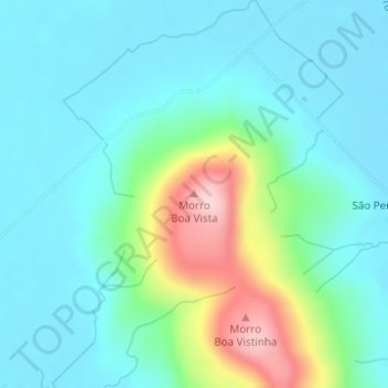 Mapa topográfico Morro Boa Vista, altitude, relevo