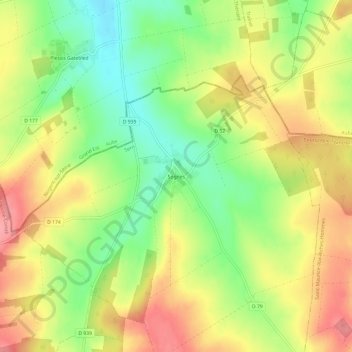 Mapa topográfico Sognes, altitude, relevo