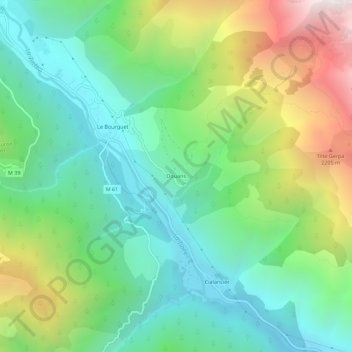 Mapa topográfico Douans, altitude, relevo