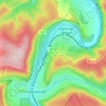 Mapa topográfico Solférino, altitude, relevo