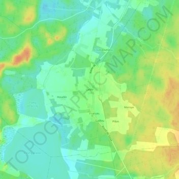 Mapa topográfico Lafille, altitude, relevo