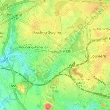 Mapa topográfico Saint-Nicolas, altitude, relevo