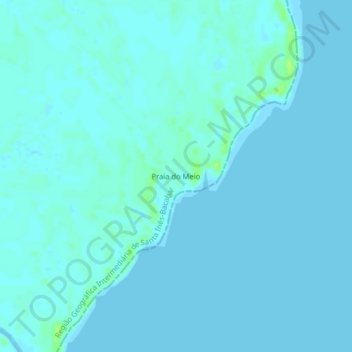 Mapa topográfico Praia do Meio, altitude, relevo
