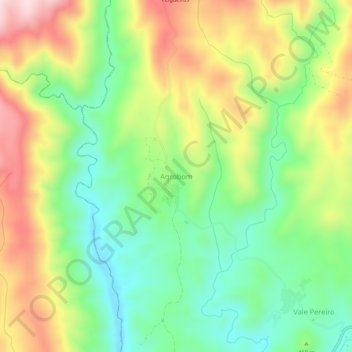 Mapa topográfico Agrobom, altitude, relevo