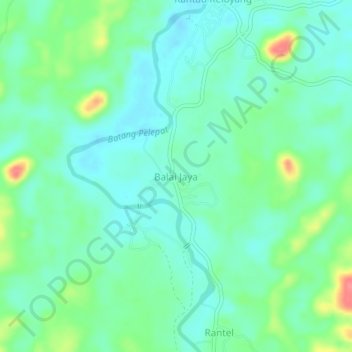 Mapa topográfico Balai Jaya, altitude, relevo