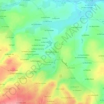 Mapa topográfico Résidence Bellevue, altitude, relevo