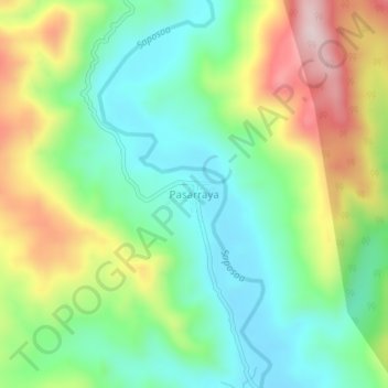 Mapa topográfico Pasarraya, altitude, relevo