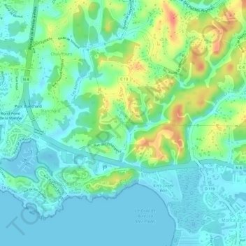 Mapa topográfico Labrousse, altitude, relevo