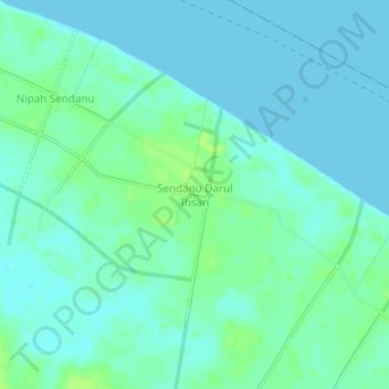 Mapa topográfico Sendanu Darul Ihsan, altitude, relevo