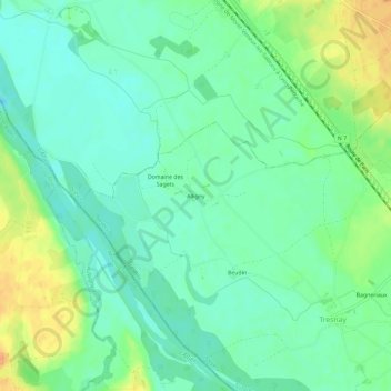 Mapa topográfico Alligny, altitude, relevo