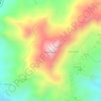 Mapa topográfico Buttu Mamullu, altitude, relevo