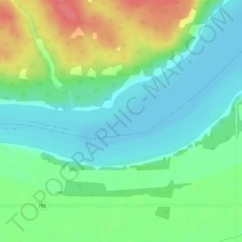 Mapa topográfico Codette Lake, altitude, relevo