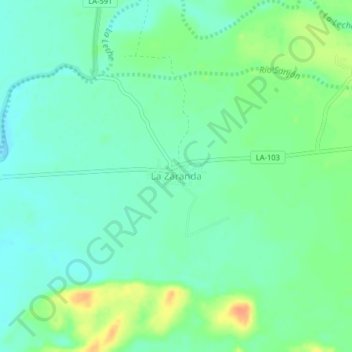 Mapa topográfico La Zaranda, altitude, relevo