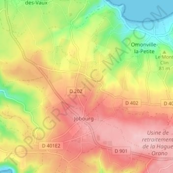 Mapa topográfico Hameau Ricard, altitude, relevo